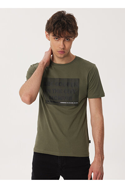 Lee Cooper Crew Neck Khaki Men's T-Shirt 232 Lcm 242044 Patrice Khaki