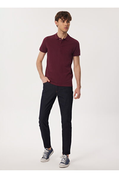 Lee Cooper Ανδρικό μπλουζάκι Polo Neck Plum 232 LCM 242048 TWINS MÜRDÜM