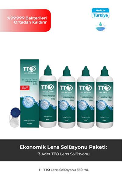 TTO Lens Solüsyonu 360 ml 4 Adet Son Kullanım Tarihi: 09/2026