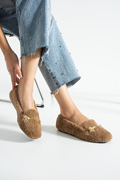 Moda Devrin Γυναικεία παπούτσια με αγκράφα χειμερινής μπαλαρίνας για το σπίτι και εξωτερικούς χώρους