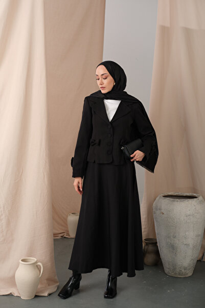 LOCCO Дамски комплект с панделки, черен