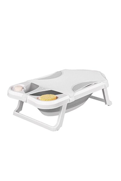 Sepetkitchen Fileli Katlanabılır Banyo Seti Gri 5li