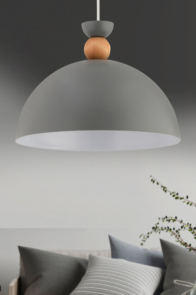 İstanbul Avize Star Tekli Gri Sarkıt Sıvama Metal Ahşap Başlıklı Lüx Avize