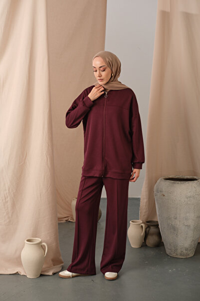 LOCCO Kadın Çıma Detay İkili Takım Bordo