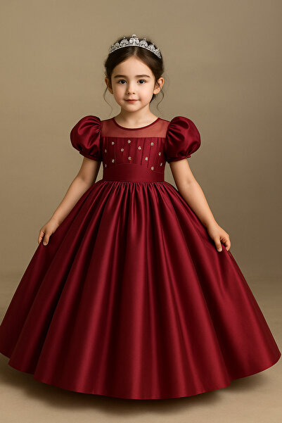 Tomac Φόρεμα για κορίτσια με στρογγυλή λαιμόκοψη με χάντρες