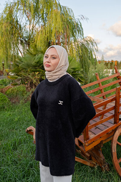 LOCCO Women's Stone Detail Knitwear Tunic Black