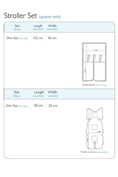 Atelier Babbi 100% Cotton Stroller Set - Ribbon / Blue