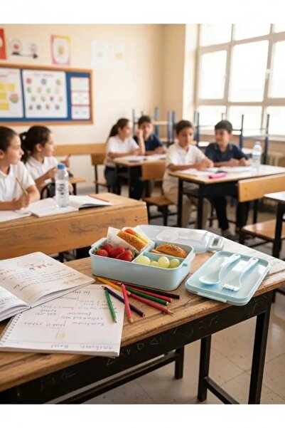 Miniso We Bare Bears Lisanslı Çatal Kaşıklı Yemek Kabı (470ml) - Kutup Ayısı