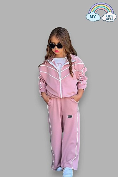 My Kids Wear Girl's 3-Pocket Powder School Tracksuit Set, Ages 5-14 12040