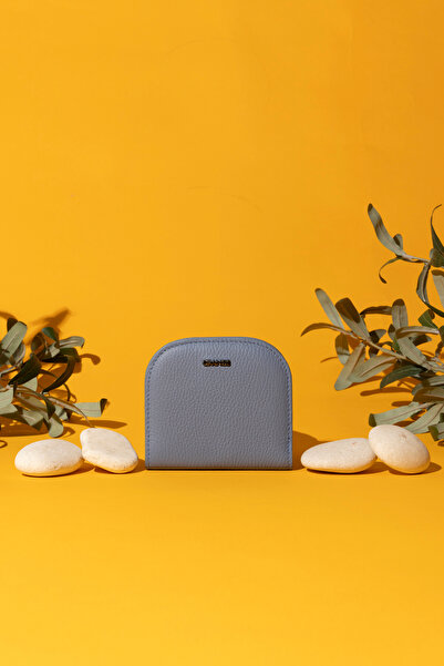 Grande 2817 Справжня шкіра Овальний дизайн Мінімалістичний гаманець Flother Крижано-блакитний