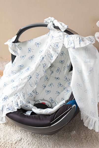Atelier Babbi 100% Cotton Stroller Set - Ribbon / Blue