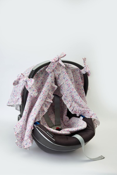 Atelier Babbi 100% Cotton Stroller Set - Tiny Flowers / Pink