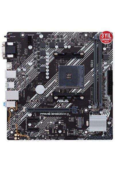 ASUS PRIME B450M-K II B450 DDR4 Vga GLan mATX DVI HDMI USB3.2 M.2 AM4 AMD Anakart