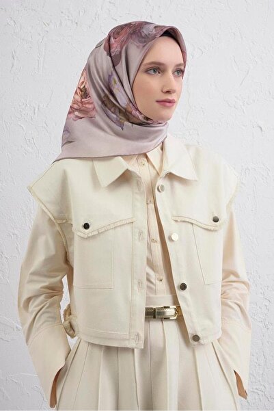 Armine Φουλάρι Sura Pure Silk 9419 - 06 Γκρι Μικτό σχέδιο