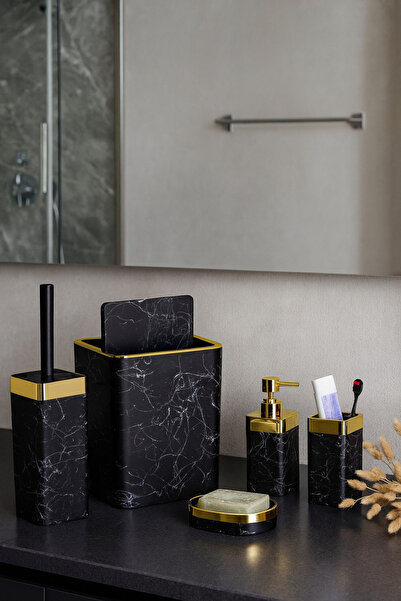 Kalbelek Yüksek Kaliteli Soft Doku Meremer Desen Granit Model Kare 5 Parça Ba...