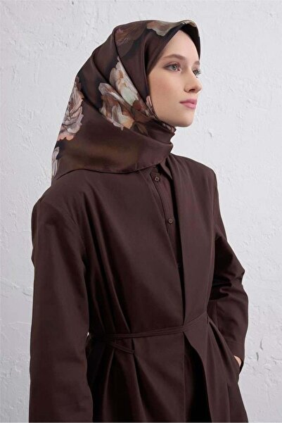 Armine Tivil Pure Silk Scarf 9419 - 84 Καφέ Μικτό σχέδιο