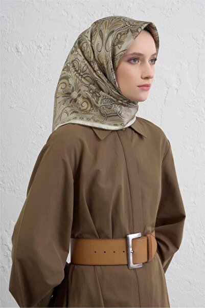 Armine Eșarfă Sura Pure Silk 9421 - 36 Verde deschis cu model mixt