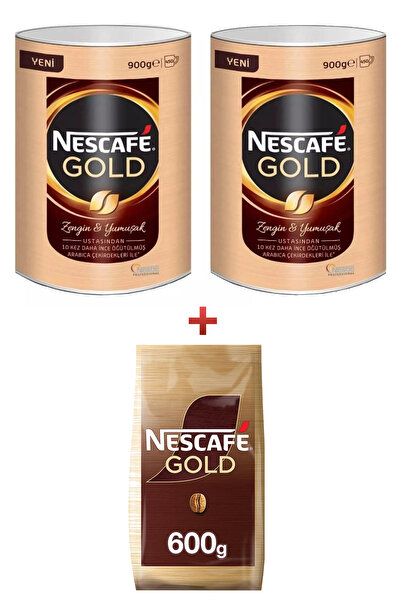Nescafe 2 Adet Gold 900 GR Teneke + Gold 600 GR