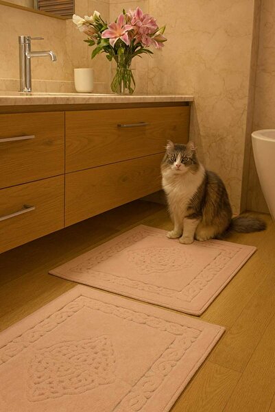 HOMEMOME Комплект от 2 броя памучни банички в цвят пудра