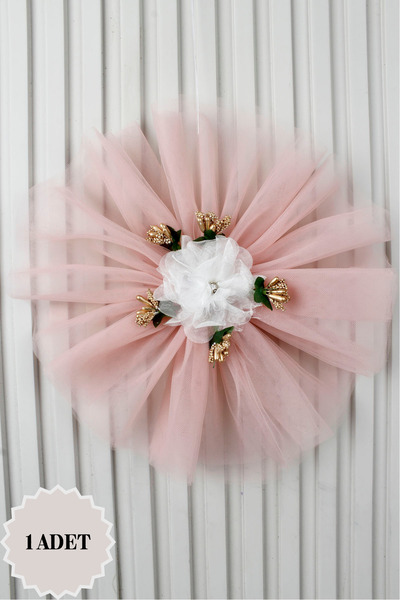 Mortex Pembe Tohumlu Çiçekli Bohça Süsü 1 Adet, Çeyiz, Düğün, Nikah, Nişan, K...
