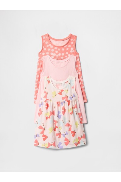 GAP Kız Bebek Çok Renkli 3'lü T-Shirt Set