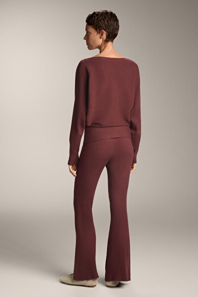 Oysho Fitilli örgü ispanyol paça pantolon