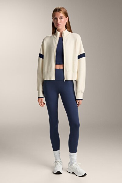 Oysho Contrast sleeve knit jacket