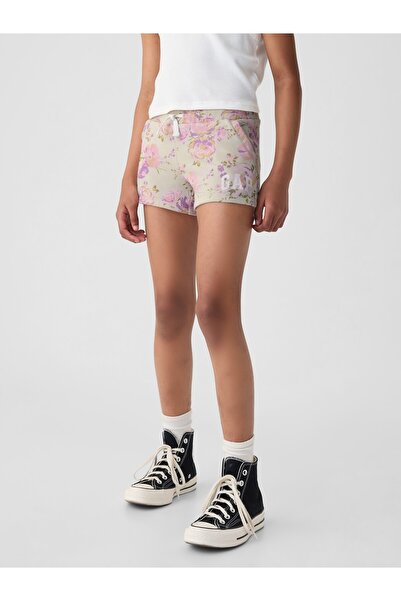 GAP Kız Çocuk Çok Renkli Gap Logo Fransız Havlu Kumaş Pull-On Şort
