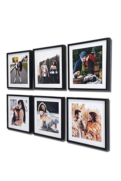 Baskıkafası Wall Adhesive Removable Black Frame Set of 3 20X20 cm Pvc Li