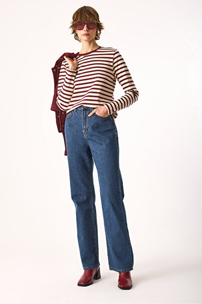 VENA Wanda Dark Blue Wide Leg Jean Pants-Dark Blue