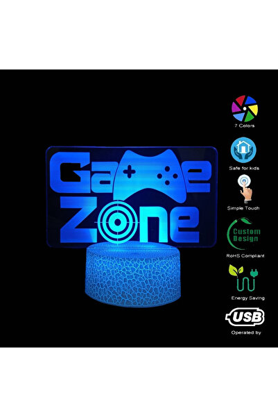 LEBLOU 3D LED lamp for games with optical illusion, touch control base, USB / batteries, Game Zone model