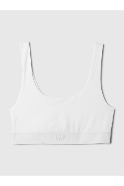 GAP Kadın Beyaz Organik Pamuk Stretch Logo Bralet