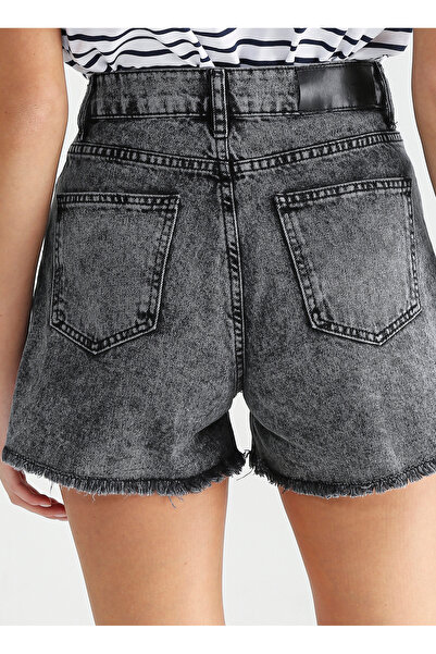 Fabrika Normal Bel Basic Antrasit Kadın Şort KALE