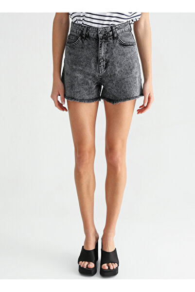 Fabrika Normal Bel Basic Antrasit Kadın Şort KALE