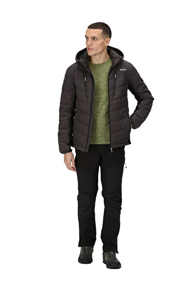 Regatta Antrasit Erkek Kapüşonlu Zip Ceket RMN199 Cranmore Puffer Ceket