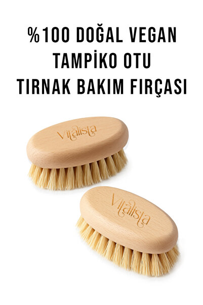 Vitalista %100 Doğal Vegan Tırnak Fırçası | Bitkisel Lifli El Ve Tırnak Temizleyici Ahşap Bakım Fırçası