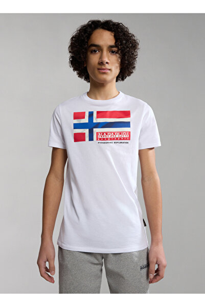 Napapijri Çok Renkli Erkek Çocuk Bisiklet Yaka Kısa Kollu T-Shirt NP0A4H32FJ2...