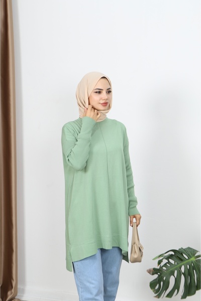 NİSUM MODA Τονίκ με ριμπέλ μανίκια και μερσεριζέ επένδυση