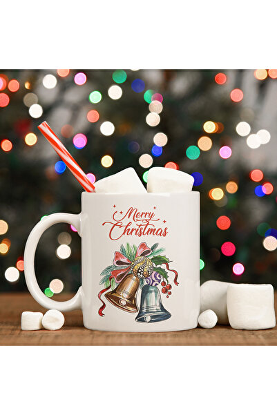 stickerino Cană ceramică cu motive de Crăciun în acuarelă „Crăciun fericit”, ...