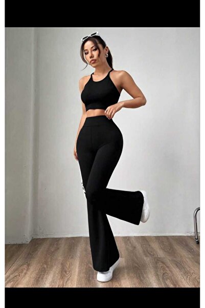 sayina Dámské černé španělské legíny Lycra Stretchy High Waist No Show Crepe Tapering Legíny Kalhoty
