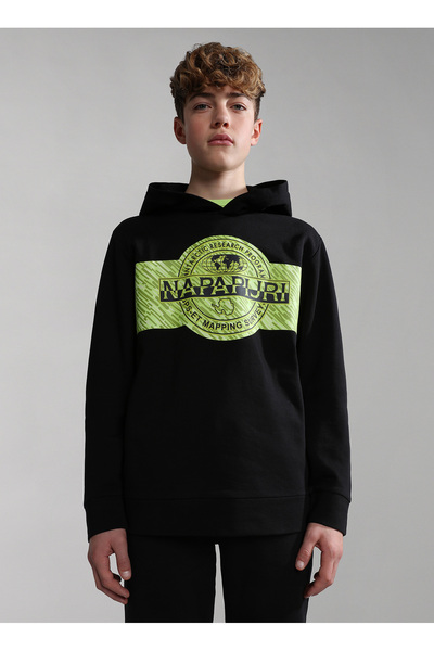 Napapijri Siyah Erkek Çocuk Kapüşonlu Uzun Kollu Sweatshirt NP0A4GXD0411 K B-...