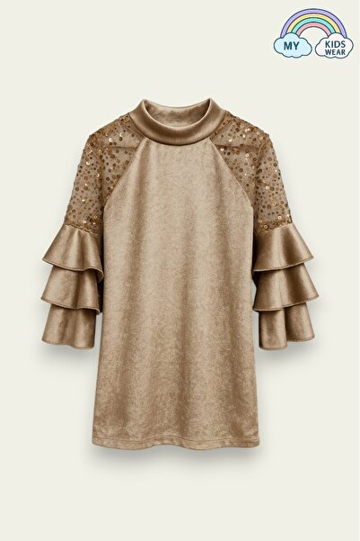 My Kids Wear Girls' Velvet Children's Dress for Special Occasions 4-12 Years Old 12105