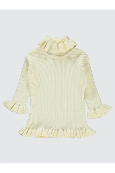 Civil Baby Collar Tor and Full Pleated 6-18 Months Sweater - Ecru12-18 Months