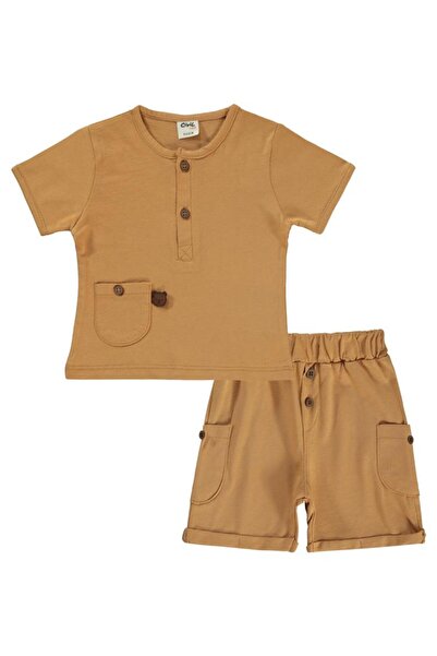 Civil Baby Erkek Bebek Şortlu Takım 6-18 Ay Taba