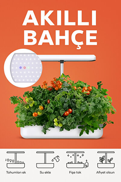 Genel Markalar Akıllı Bahçe Doğal 4 Mevsim Topraksız Ev Bahçesi - 12 Bölmeli Bitki Sebze Yetiştirme
