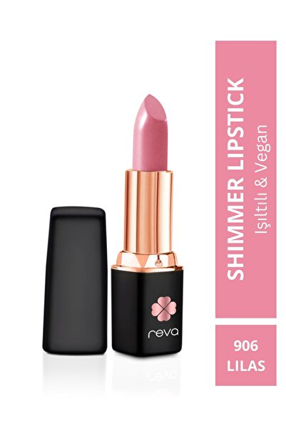 REVA Shimmer Lipstick Lilas - Işıltı Ruj - No: 906 - Vegan Temiz Içerik