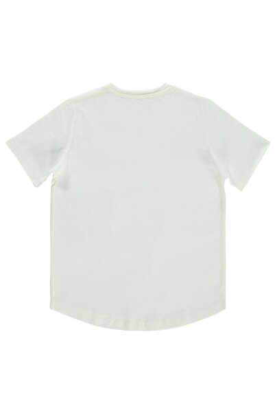 Civil Boys Flame Sailing Embroidered T-Shirt for Ages 6-9 - Ecru 9-10 Years Old