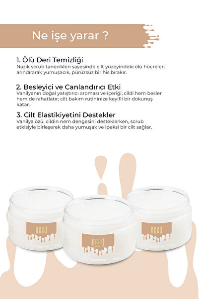 NEED COSMETİCS Vanilyalı Yenileyici Arındırıcı Batık Ve Çilek Görünümü Karşıtı Peeling 250 ml
