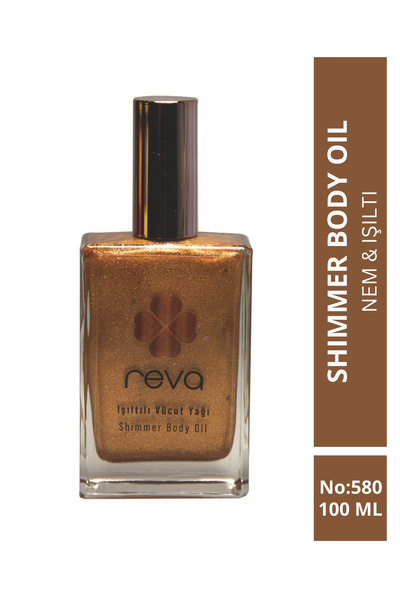 REVA Işıltılı Vücut Yağı Bronz - Shimmer Body Oil 100 ml - No: 580 - Vegan & Temiz Içerik