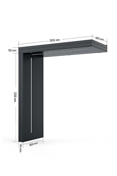 KORRAIN LUX MONO LEFT-ALÜMİNYUM KAPI ÜSTÜ SUNDURMALIK-DRENAJLI TASARIM-SOL